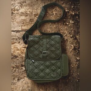 Lug Quilted Forest Green “Moped” Bag in EUC